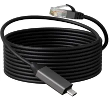 Кабель Buro BU-USB-C-LAN1000-2m USB Type-C (m) RJ-45 (m) 2м черный (пакет)