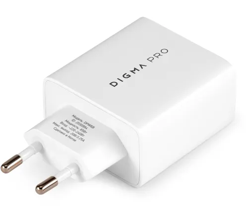 Сетевое зар./устр. Digma Pro DPW6B 65W 3.25A (PD+QC) 2хUSB-C/USB-A универсальное белый (DPW6B5GX12WH) Сетевое зар./устр. Digma Pro DPW6B 65W 3.25A (PD+QC) 2хUSB-C/USB-A универсальное белый (DPW6B5GX12WH)