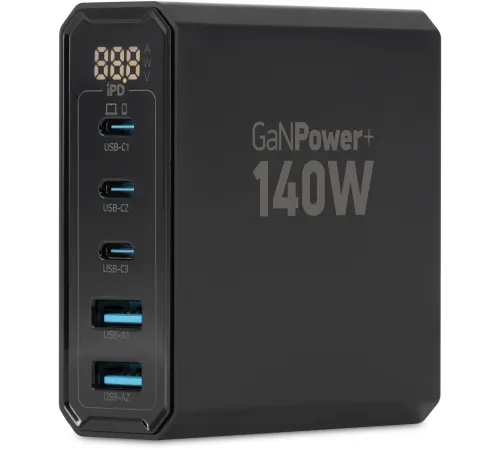 Настольное зар./устр. Digma Pro DPW10A 140W 5A (PD+QC) 3хUSB-C/2xUSB-A универсальное черный (DPW1A4G024BK) Настольное зар./устр. Digma Pro DPW10A 140W 5A (PD+QC) 3хUSB-C/2xUSB-A универсальное черный (DPW1A4G024BK)
