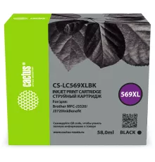 Картридж струйный Cactus CS-LC569XLBK 569XL черный (58мл) для Brother MFC-J3520/J3720InkBenefit