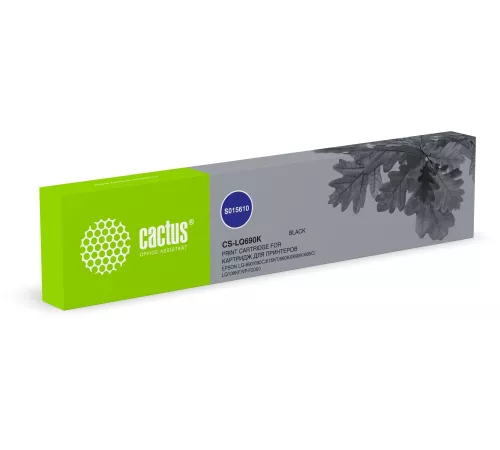 Картридж матричный Cactus CS-LQ690K S015610 12.7x32 черный для Epson LQ-690/690C/675KT/680K/690K/695C/LQ106KF/VP-F2000