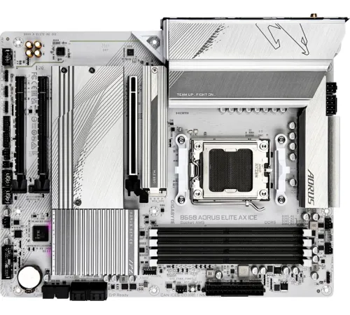 Материнская плата Gigabyte B650 A ELITE AX ICE SocketAM5 AMD B650 4xDDR5 ATX AC`97 8ch(7.1) 2.5Gg RAID+HDMI+DP