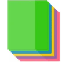 Обложка Silwerhof 2026956 Цветные для тетради (набор 10шт) ПВХ 130мкм матовая прозр. 210x350мм