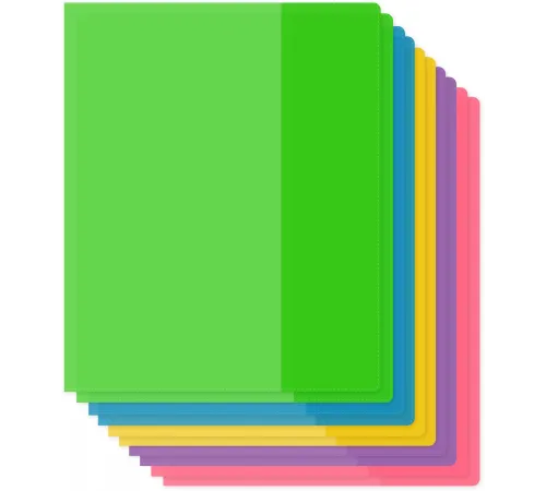 Обложка Silwerhof 2026956 Цветные для тетради (набор 10шт) ПВХ 130мкм матовая прозр. 210x350мм