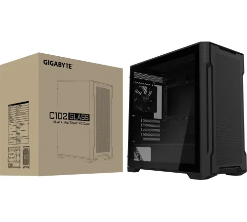 Корпус Gigabyte C102B GB-C102G черный без БП ATX 5x120mm 4x140mm 2xUSB3.0 audio bott PSU