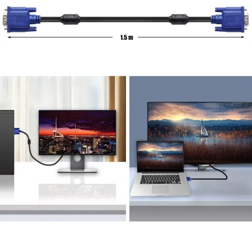 Кабель Premier VGA (m) VGA (m) 1.5м (PCB5960B-1.5) серый