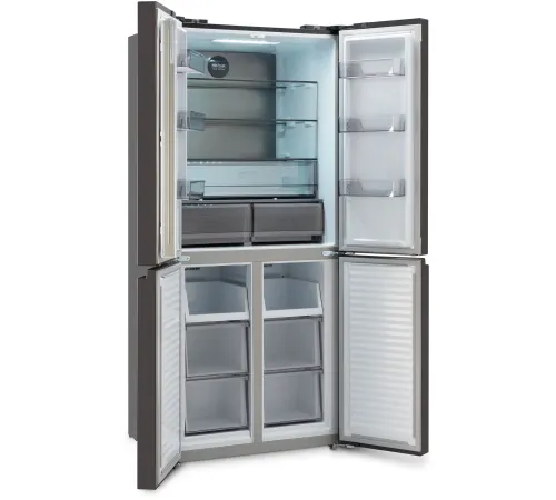 Холодильник Hyundai CM45043F 3-хкамерн. черная сталь