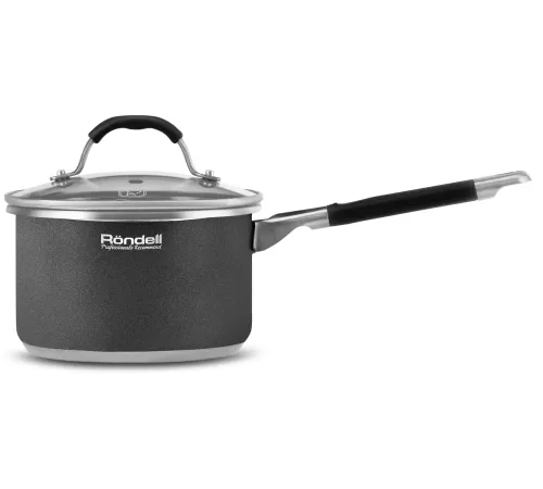 Ковш Rondell Stern RDS-008, 1.9л, с крышкой 16см, серый