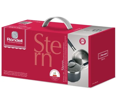 Ковш Rondell Stern RDS-008, 1.9л, с крышкой 16см, серый