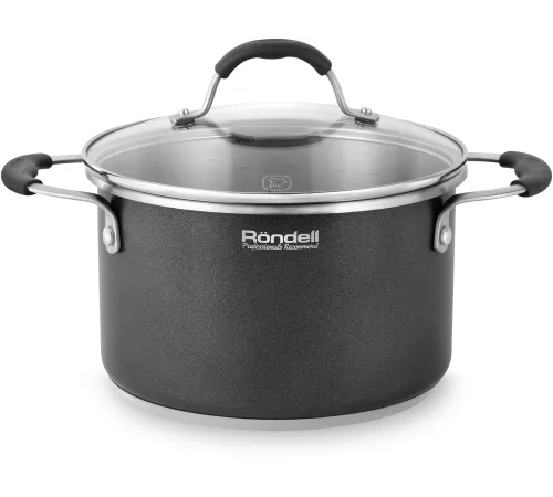 Кастрюля Rondell Stern RDS-010 3.9л. d=20см (с крышкой) серый Кастрюля Rondell Stern RDS-010 3.9л. d=20см (с крышкой) серый