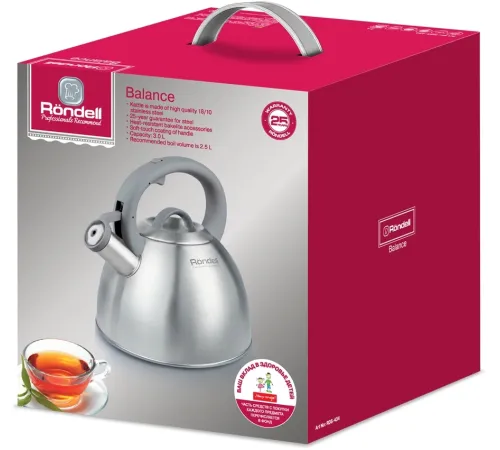 Чайник металлический Rondell Balance RDS-434 3л. стальной