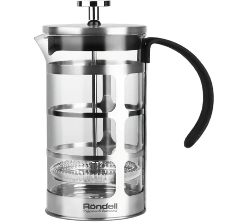 Френч-пресс Rondell Bond RDS-708 0.6л стальной/черный Френч-пресс Rondell Bond RDS-708 0.6л стальной/черный