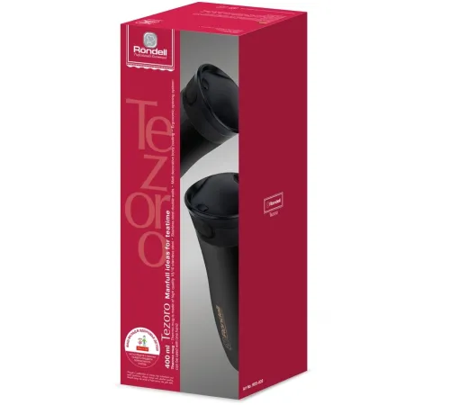 Термокружка для напитков Rondell Tezoro RDS-836 0.4л. черный картонная коробка