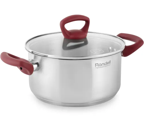 Кастрюля Rondell Heidi RDS-1114, 4.8л, с крышкой, 24см, стальной