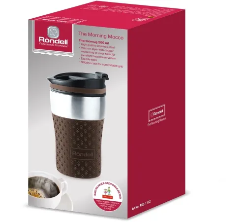 Термокружка для напитков Rondell The Morning Mocco RDS-1162 0.26л. коричневый картонная коробка Термокружка для напитков Rondell The Morning Mocco RDS-1162 0.26л. коричневый картонная коробка