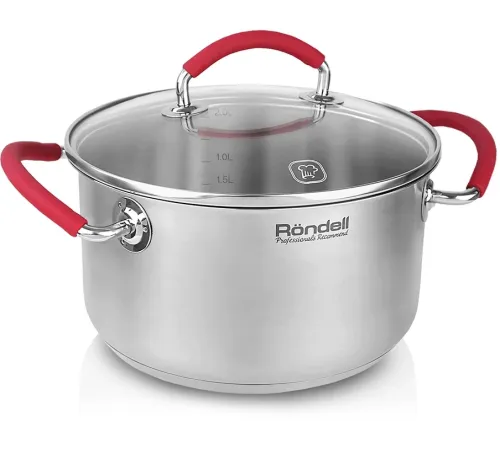 Кастрюля Rondell Sorge RDS-1219 2.1л. d=18см (с крышкой) стальной Кастрюля Rondell Sorge RDS-1219 2.1л. d=18см (с крышкой) стальной