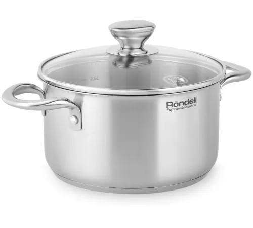 Кастрюля Rondell Merkur RDS-1224 5.1л. d=24см (с крышкой) стальной Кастрюля Rondell Merkur RDS-1224 5.1л. d=24см (с крышкой) стальной