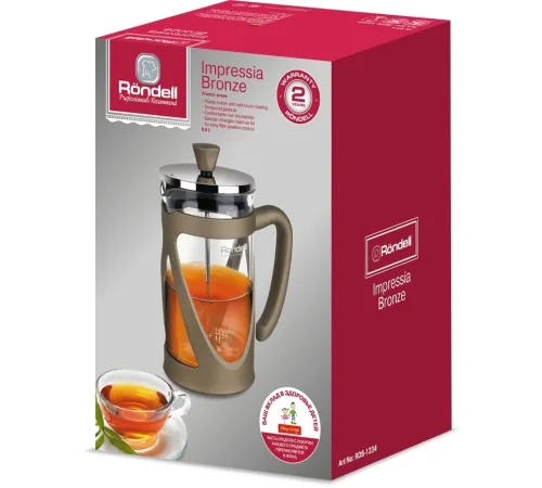 Френч-пресс Rondell Impressia Bronze RDS-1234 0.6л бронзовый