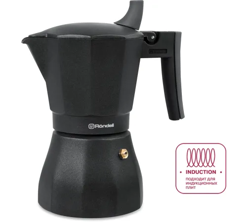 Кофеварка гейзерн. Rondell Kafferro RDA-1275 0.45л алюминий темно-серый