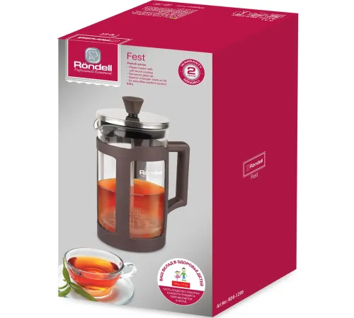 Френч-пресс Rondell Fest RDS-1296 0.6л коричневый Френч-пресс Rondell Fest RDS-1296 0.6л коричневый
