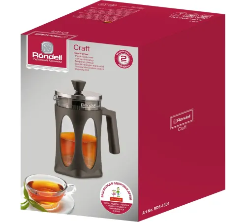 Френч-пресс Rondell Craft RDS-1301 0.6л серый Френч-пресс Rondell Craft RDS-1301 0.6л серый