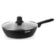 Сковорода Rondell Frank RDA-1374, круглая 28см, покрытие: Xylan Plus ручка несъемная (с крышкой), черный