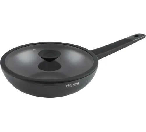 Сковорода ВОК (WOK) Rondell Kontur RDA-1489 круглая 28см покрытие: Xylan Plus ручка несъемная (с крышкой) графитовый Сковорода ВОК (WOK) Rondell Kontur RDA-1489 круглая 28см покрытие: Xylan Plus ручка несъемная (с крышкой) графитовый