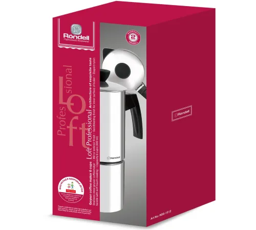 Гейзерная кофеварка 6 чашек 0,3 л Loft Professional Rondell RDS-1512 Гейзерная кофеварка 6 чашек 0,3 л Loft Professional Rondell RDS-1512