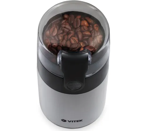 Кофемолка Vitek VT-1540 SR 120Вт сист.помол.:ротац.нож вместим.:40гр серебристый Кофемолка Vitek VT-1540 SR 120Вт сист.помол.:ротац.нож вместим.:40гр серебристый