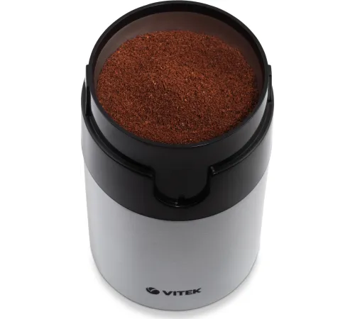 Кофемолка Vitek VT-1540 SR 120Вт сист.помол.:ротац.нож вместим.:40гр серебристый Кофемолка Vitek VT-1540 SR 120Вт сист.помол.:ротац.нож вместим.:40гр серебристый