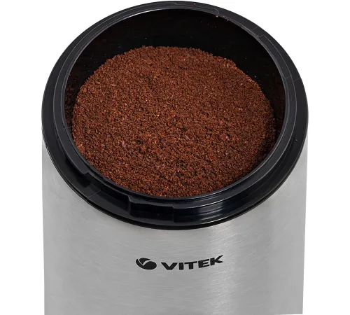 Кофемолка Vitek VT-1546 150Вт сист.помол.:ротац.нож вместим.:50гр серебристый Кофемолка Vitek VT-1546 150Вт сист.помол.:ротац.нож вместим.:50гр серебристый