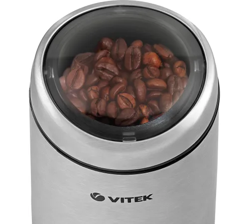 Кофемолка Vitek VT-1546 150Вт сист.помол.:ротац.нож вместим.:50гр серебристый Кофемолка Vitek VT-1546 150Вт сист.помол.:ротац.нож вместим.:50гр серебристый
