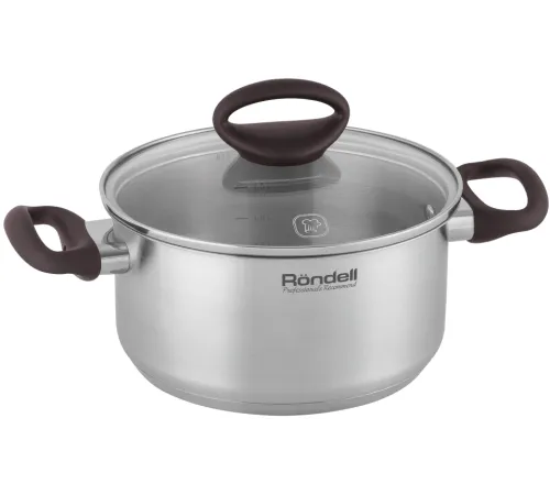 Кастрюля Rondell Tierno RDS-1592 2.8л. d=20см (с крышкой) стальной Кастрюля Rondell Tierno RDS-1592 2.8л. d=20см (с крышкой) стальной