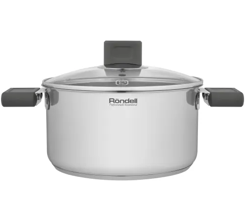 Кастрюля Rondell Quadro RDS-1596 3.1л. d=20см (с крышкой) стальной Кастрюля Rondell Quadro RDS-1596 3.1л. d=20см (с крышкой) стальной