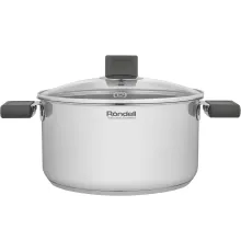 Кастрюля Rondell Quadro RDS-1597 5.1л. d=24см (с крышкой) стальной