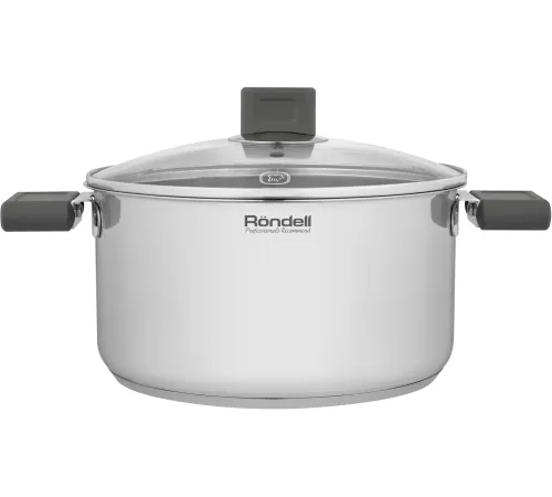 Кастрюля Rondell Quadro RDS-1597 5.1л. d=24см (с крышкой) стальной