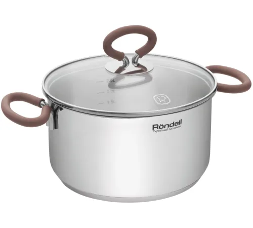 Кастрюля Rondell Etery RDS-1600 5.1л. d=24см (с крышкой) стальной