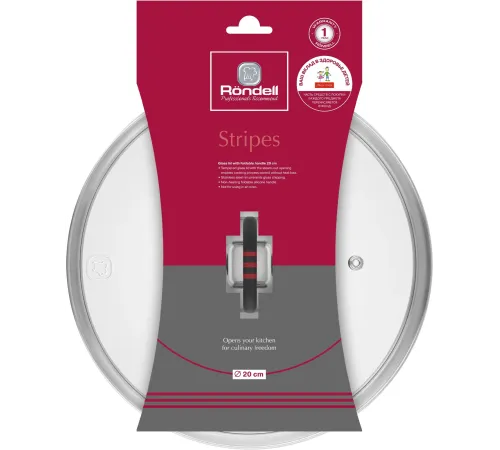 Крышка Rondell Stripes RDA-1619 d=20см руч.серый Крышка Rondell Stripes RDA-1619 d=20см руч.серый