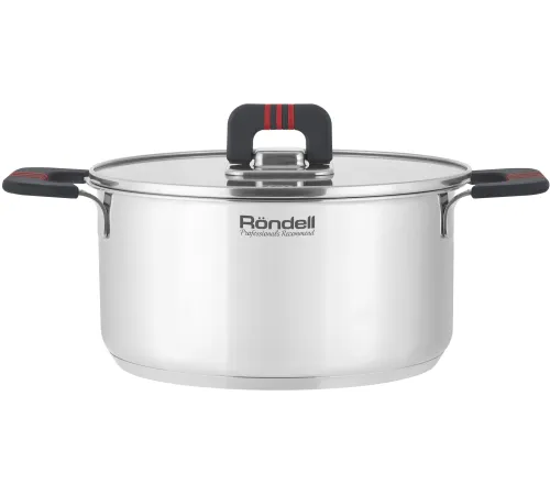 Кастрюля Rondell Stripes RDS-1637 2.8л. d=20см (с крышкой) стальной