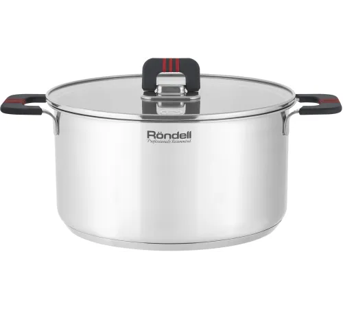 Кастрюля Rondell Stripes RDS-1638 5.2л. d=24см (с крышкой) стальной