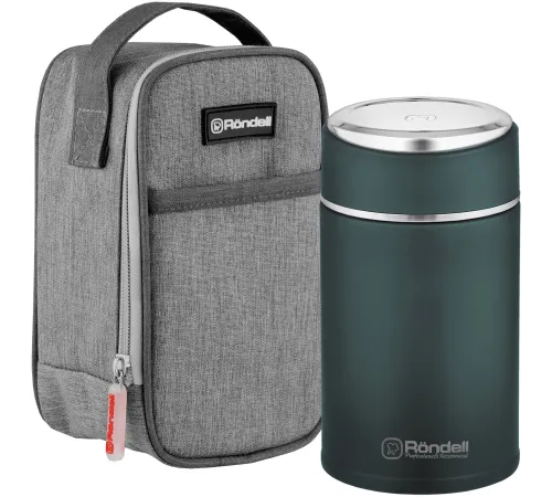 Термос для еды Rondell Aventura RDS-1660 0.7л. морская волна с чехлом картонная коробка