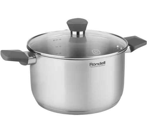 Кастрюля Rondell Strike RDS-1663 8л. d=26см (с крышкой) стальной Кастрюля Rondell Strike RDS-1663 8л. d=26см (с крышкой) стальной