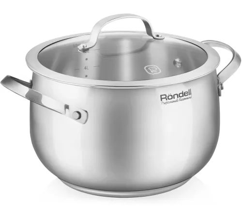Кастрюля Rondell Calypso RDS-1672 5.8л. d=22см (с крышкой) стальной Кастрюля Rondell Calypso RDS-1672 5.8л. d=22см (с крышкой) стальной