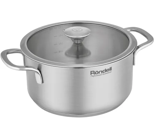 Кастрюля Rondell Modern RDS-1746, 2л, 18см, с крышкой, стальной