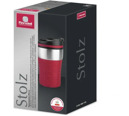 Термокружка для напитков Rondell Stolz RDS-1755 0.26л. красный картонная коробка