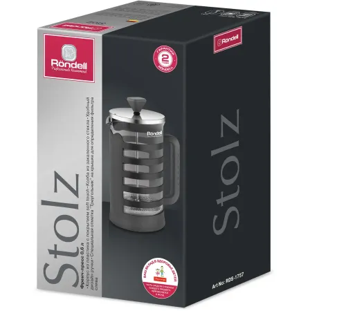 Френч-пресс Rondell Stolz RDS-1757 0.6л серый Френч-пресс Rondell Stolz RDS-1757 0.6л серый