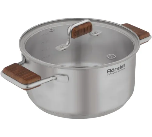 Кастрюля Rondell Fjord RDS-1792 5.2л. d=24см (без крышки) стальной Кастрюля Rondell Fjord RDS-1792 5.2л. d=24см (без крышки) стальной