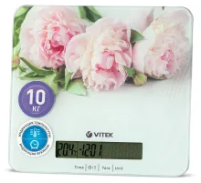 Весы кухонные электронные Vitek VT-2414 макс.вес:10кг белый/цветы