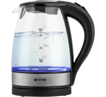 Чайник электрический Vitek VT-7008 1.7л. 2200Вт прозрачный корпус: стекло/пластик