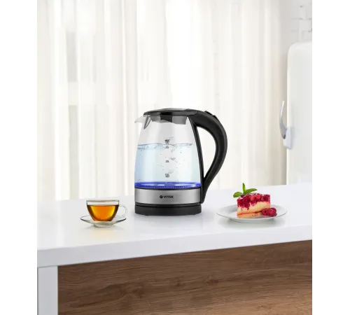 Чайник электрический Vitek VT-7008 1.7л. 2200Вт прозрачный корпус: стекло/пластик Чайник электрический Vitek VT-7008 1.7л. 2200Вт прозрачный корпус: стекло/пластик